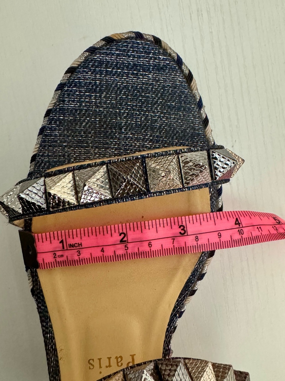 Christian Louboutin Blue DenimPyaclou Studded Ankle Strap Platform Sandals 38 - Picture 12 of 12